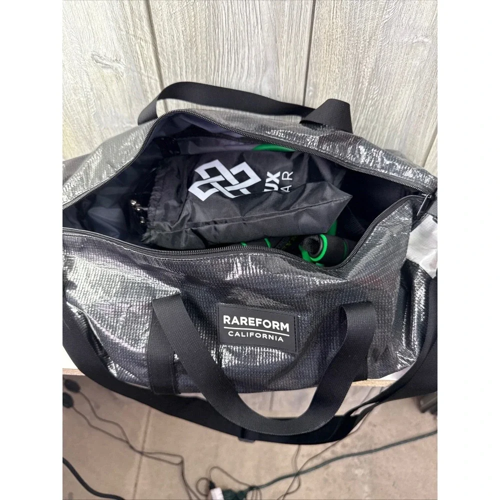 Rareform California Duffel Bag Silver Gold's Gym Resistance Band Crux Jump Rope